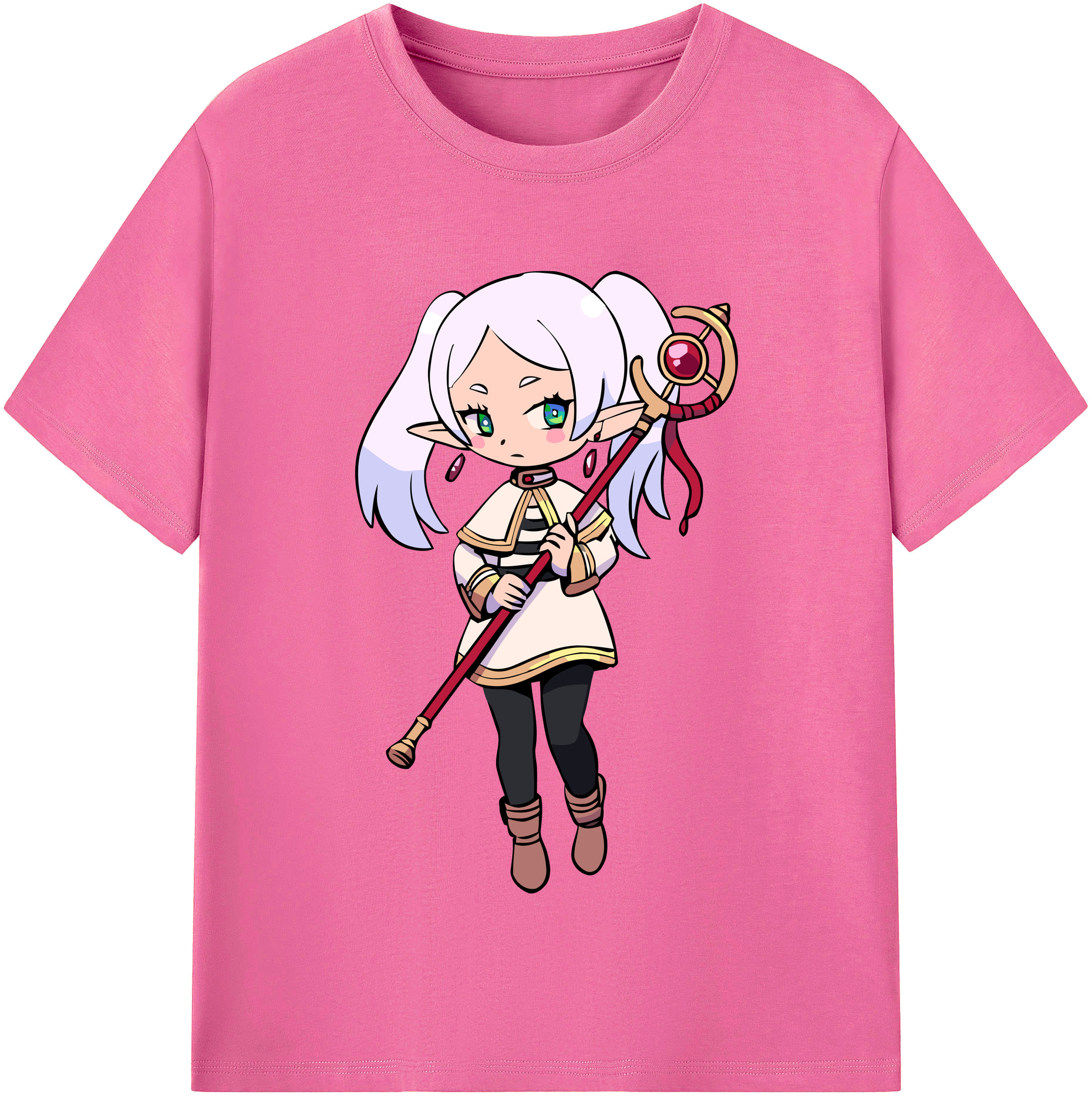 （画像用） 葬送のフリーレン Frieren レディースカジュアルプリントTシャツ（綿100％）